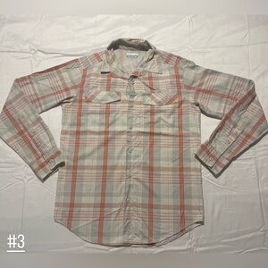 Columbia Men's Orange & Cream Plaid Button-Down Shirt
